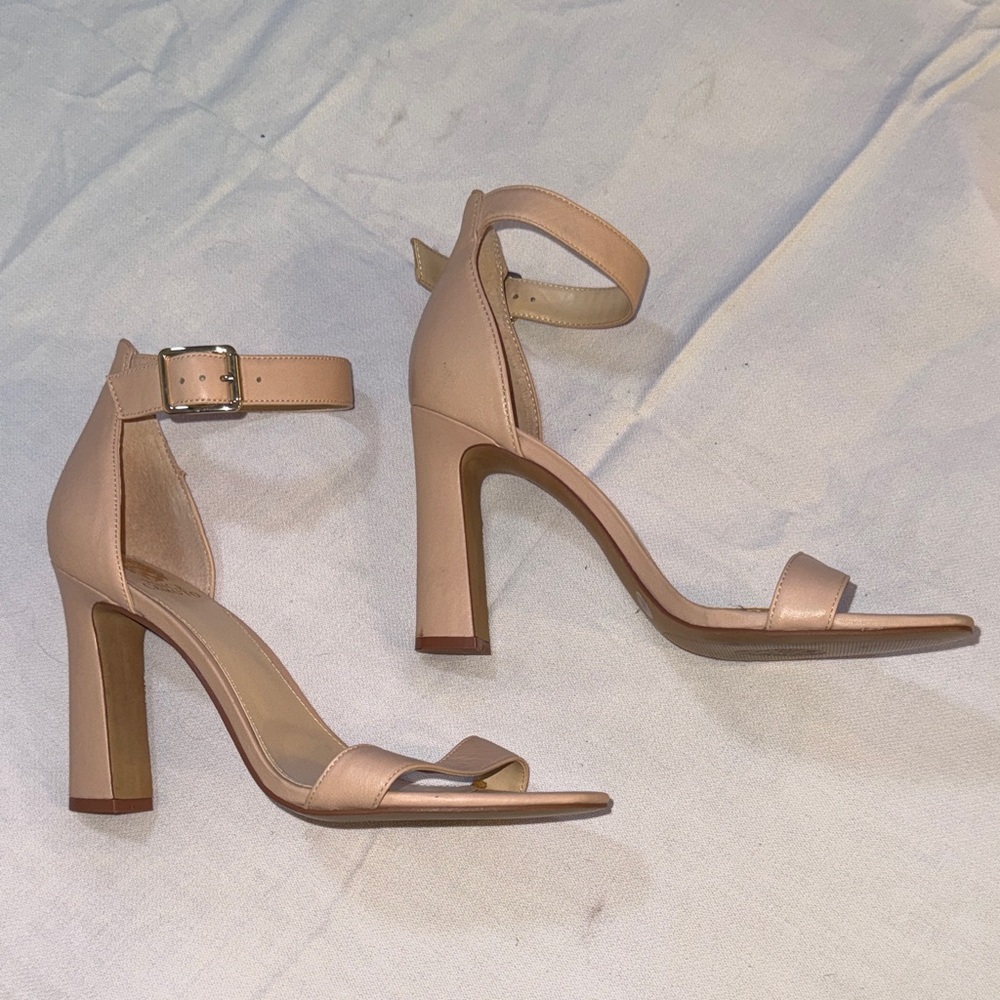 Vince Camuto Nude Ankle Strap Heels